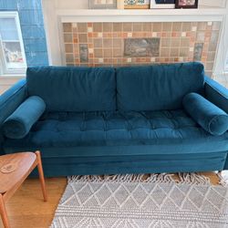Joybird Briar Sleeper Sofa In Velvet Teal