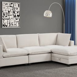 Cloud2 Cream Velvet Modular Sectional 🚛☺️👌🏻🔥