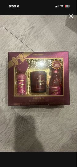 Scent Theory Fireside Fig Bath Soak and Candle Gift Set, 3 Piece