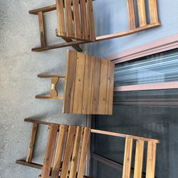 Balcony Wooden Chairs With Table