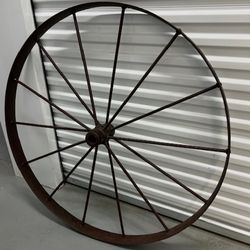 Large Vintage Antique Iron Wagon Wheel