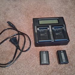2x Genuine Authentic Sony NP-FW50 Batteries Plus Dual Quick Charger