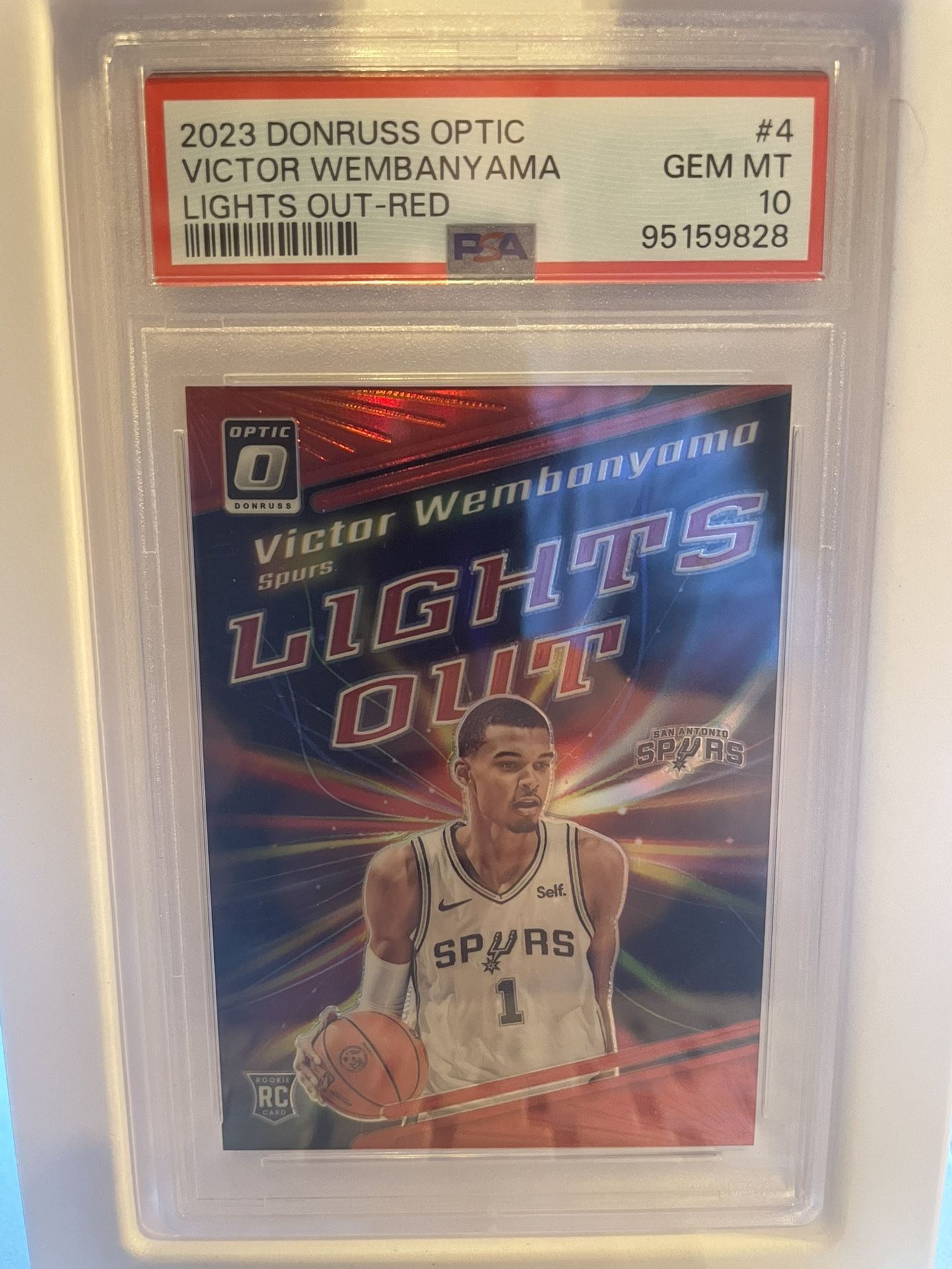 2023 Donruss Optic Lights Out Red Victor Wembanyama RC PSA 10