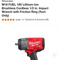 Milwaukee M18 Cordless 1/2in Impact Wrench