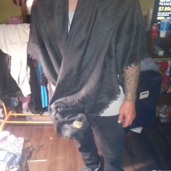 Louie  Vuitton  Reversible  blue Aloha Varsity Jacket & Louie Vuitton Black Shawl