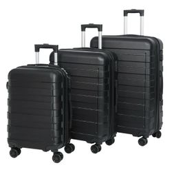 3-Piece Luggage Set Expandable Suitcase Set with 360°Spinner & TSA Lock