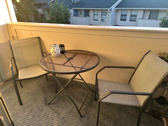 Outside table and two chairs