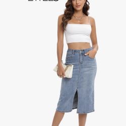 Women’s Midi Denim Skirt – Size Large