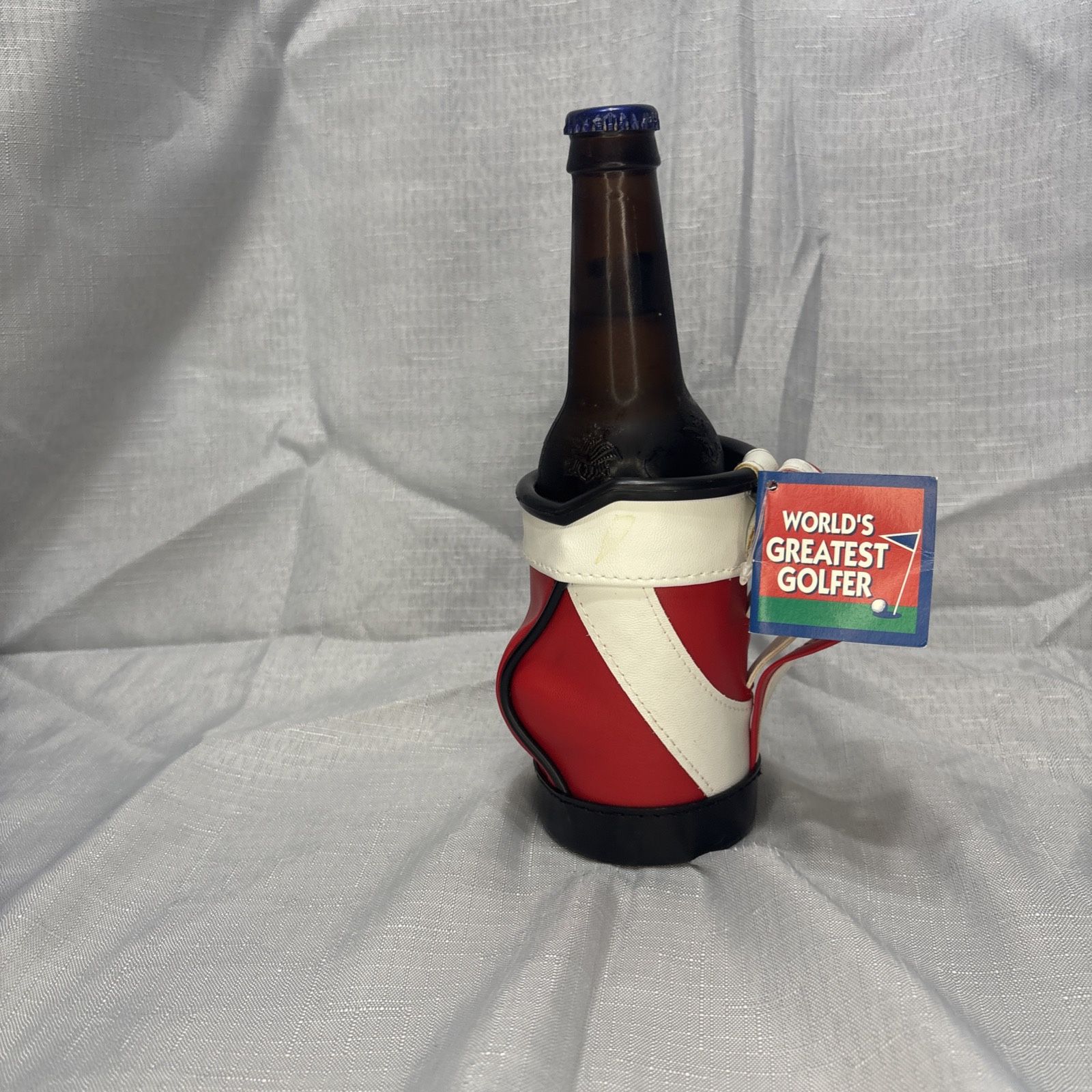 Golf Bag Koozie Cooler Can Drink Holder 5 Inches Red Black White