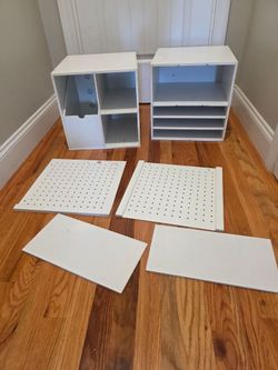 Craft room storage cube shelf