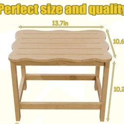Toddler Step Stool, Solid Wood Step Stool Foot Stool, Portable Step Ladder with Non-Slip Surface, Natural Color, Suitable for Bathroom Living Room Bed