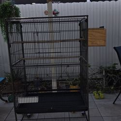 Jaula Negra Para Aves En Exelentes Condiciones Nueva