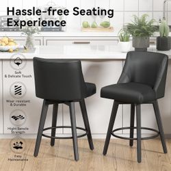 New Set Of 2 Leather barstools 