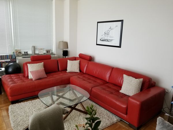 Maurice Villency Leather Sectional Red Sofa For In New York Ny Offerup
