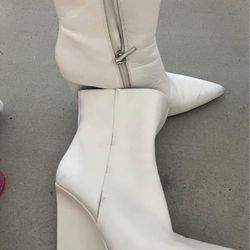 zara white boots 