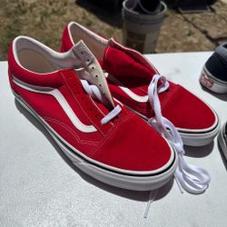 Red old skool vans