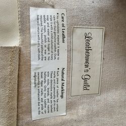 Italian Leather very large white couch. Leathermens Guild Tag enclosed