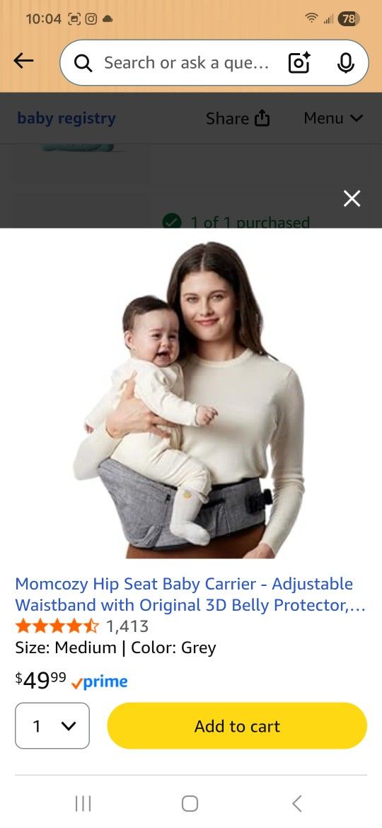 Momcozy Hip Carrier