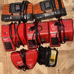 Power Tool Chargers *Dewalt,Milwuakee,Ridgid*