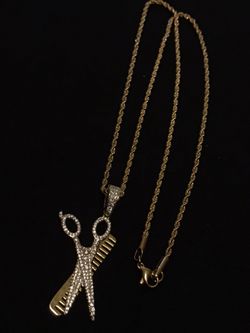 Gold Scissor/Comb Chain