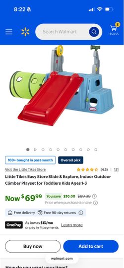 Little Tikes Easy Store Slide & Explore, Indoor Outdoor Climber Playset for Toddlers Kids Ages 1-3