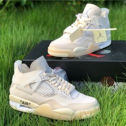 Off-White x Wmns Air Jordan 4 Retro SP 'Sail' 