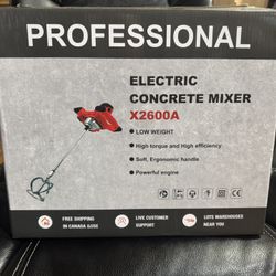 Cement Mixer 2600W Electric Concrete Mixer with 6 Speed, Portable Handheld Mud Mixer for Mixing Cement, Slurry, Mortar, Paint, Coating, 110V