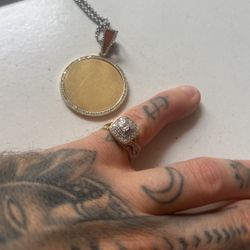 Anillo Y Dije De Oro Con Diamantes Bbs