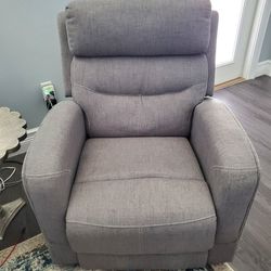 Gray Electric Recliner Chair W Heat And Massage Function