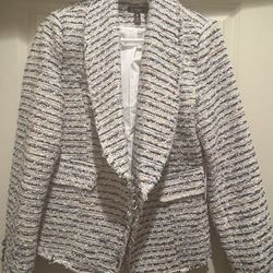 Aqua Tweed Fringe Blazer (Size m) NWT