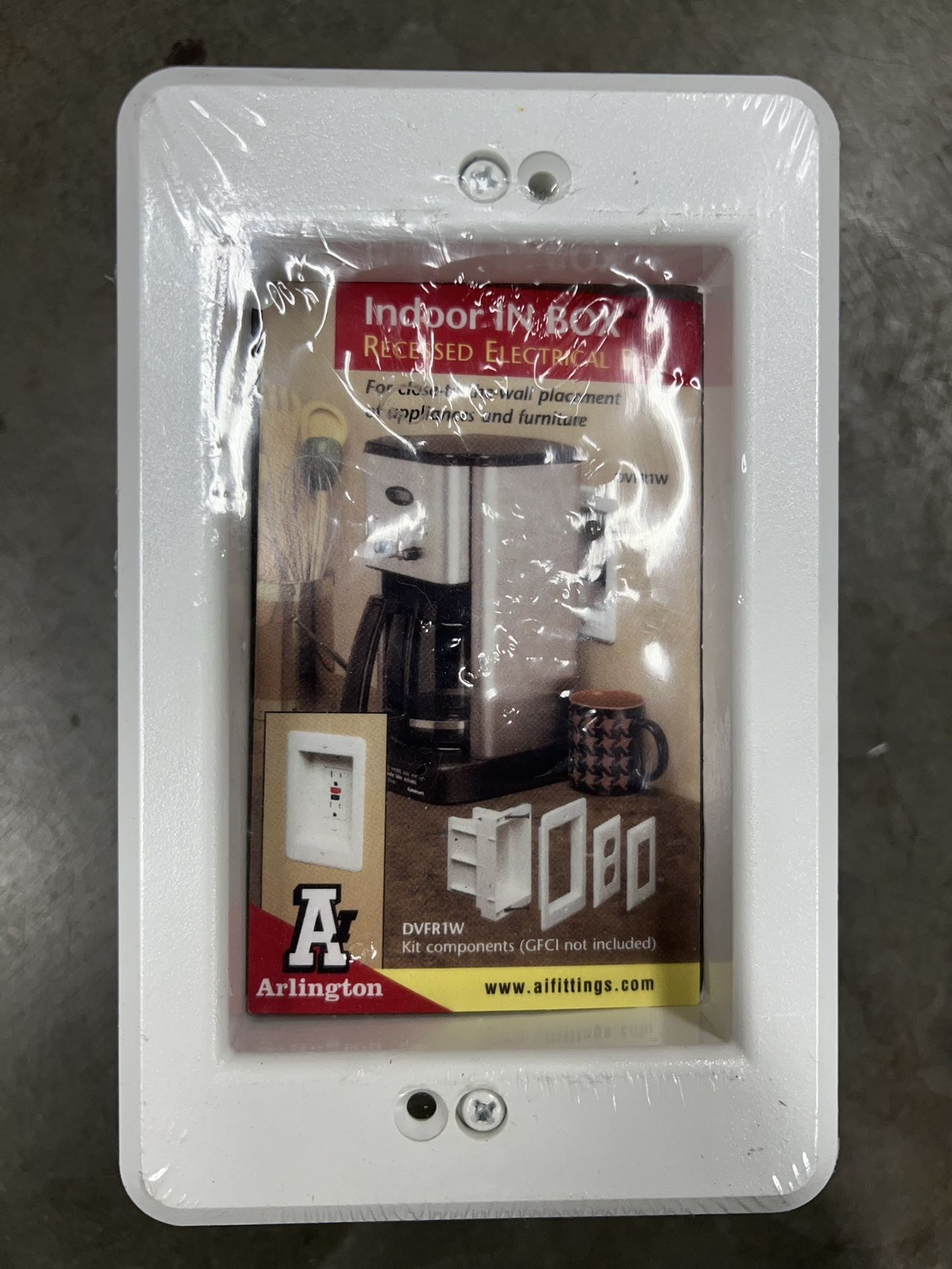 Arlington DVFR1W-1 Recessed Electrical/Outlet Mounting Box, Single Gang