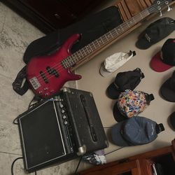 Bass Guitar And Amp 