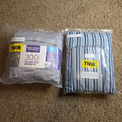 Bed Sheets Twin Sets Blue & Gray
