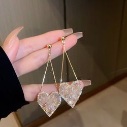 New Pink Crystals Drop Earrings, Best Valentines Gift, Pick Any 2 Jewelry Free Shipping