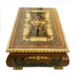 Gorgeous Italian Hand Made Wooden JEWELRY BOX Beautifully Hand Painted and Swiss Musical Movement!