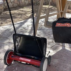 Craftsman 1816-18CR 18-Inch 5-Blade Push Reel Lawn Mower with Grass Catcher, Red- For Lawn