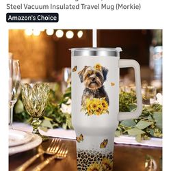 PET LOVERS TUMBLER 40oz. YORKIE DOG