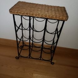 Wicker & Wrought Iron Wine Rack PD $169   