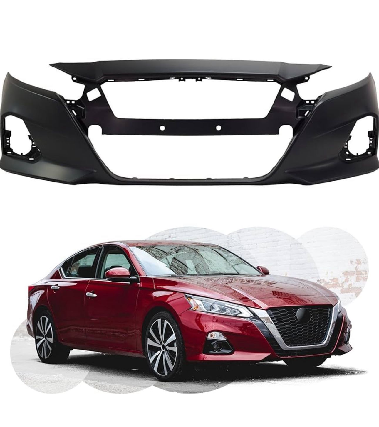 Front Bumper Cover Fit for 2019 2020 2021 2022 Nissan Altima S SL SR SV