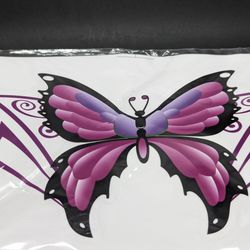 Set Of 2 Pink Butterfly Vinyl Stickers LG