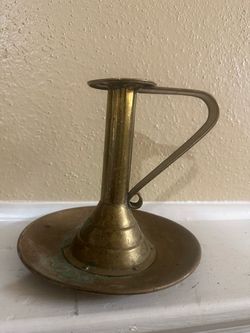 British Vintage Brass Chamberstick Candle Holder