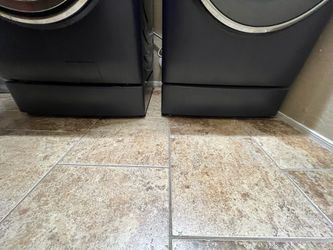 GE Profile washer and dryer risers