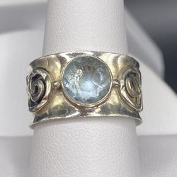 925 India Blue Topaz Ring 