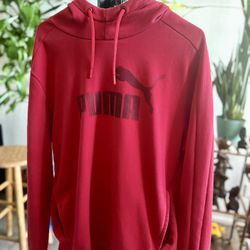 Red Puma Hoodie Unisex Size Large