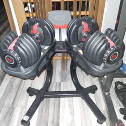 Bowflex Dumbbells & Stand Firm $400