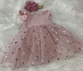 Madison Layne 1PC Baby Dress w/ Headband *0-3 Months