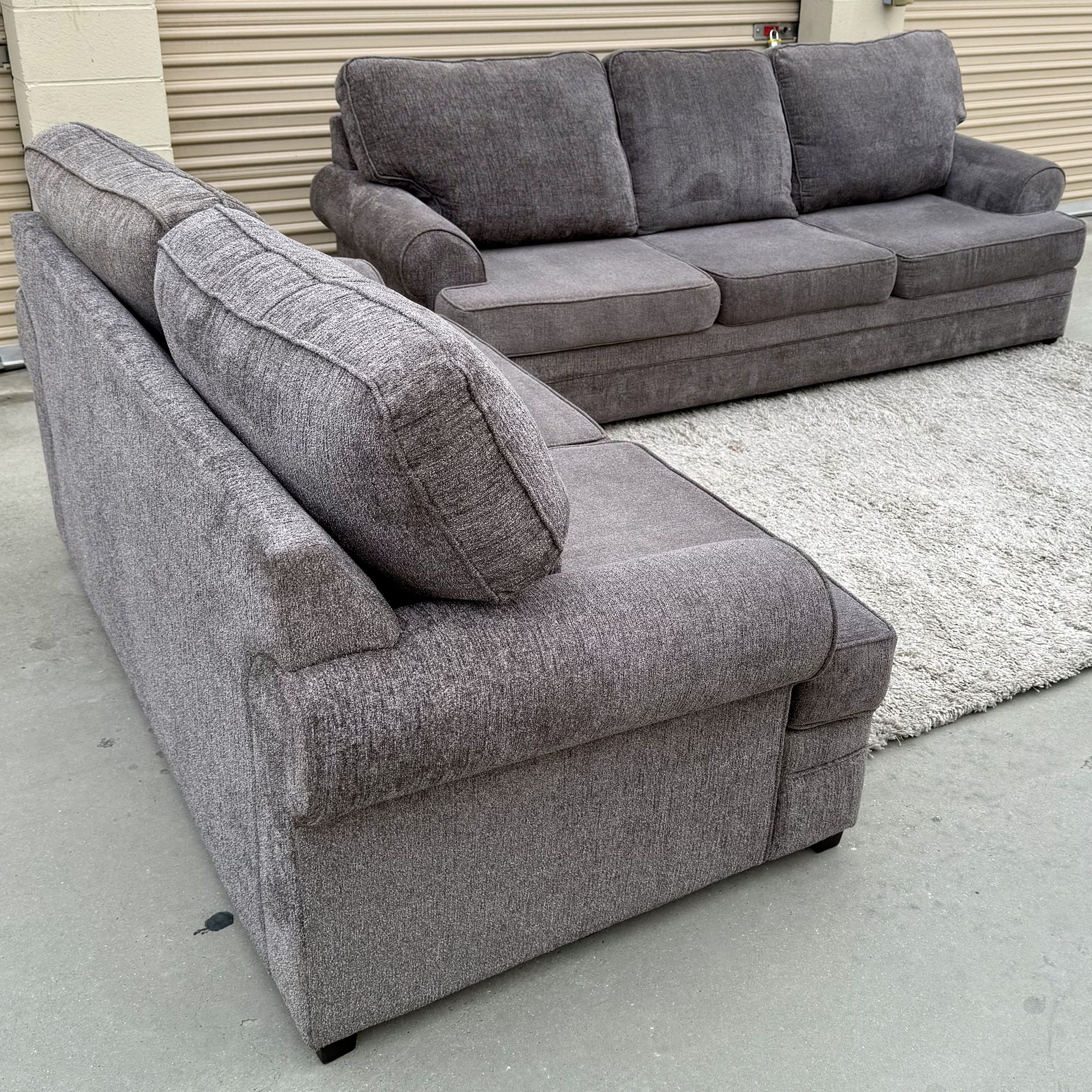 Large Gray Sofa and Loveseat 2- Piece Set