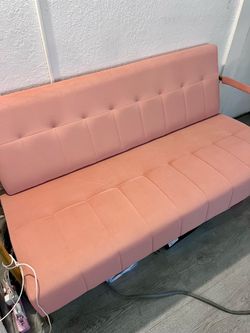 Pink Tufted Futon Sofa Bed
