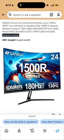 SANSUI gaming monitor