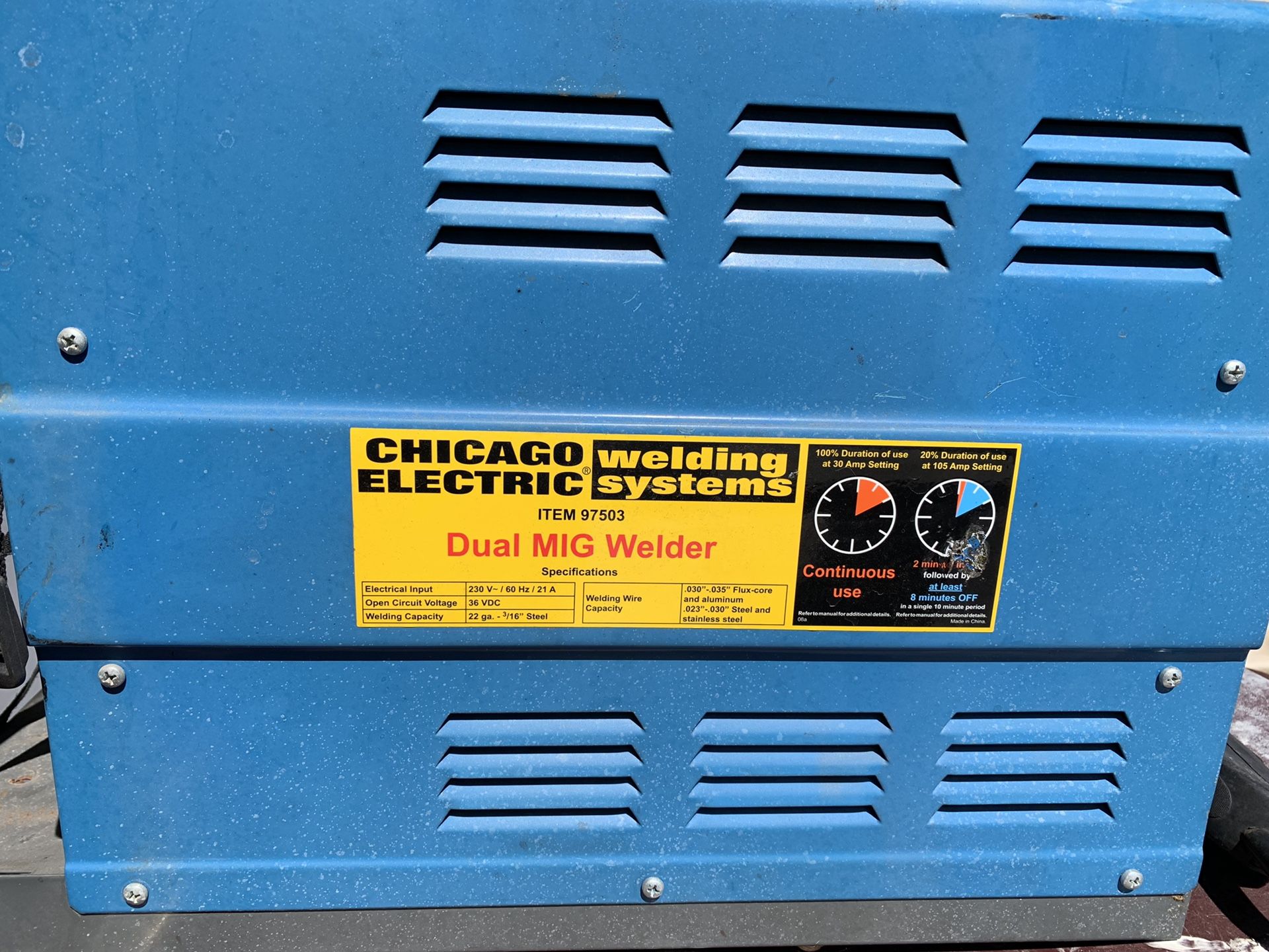 Chicago Electric Dual Mig Welder 220v 20a